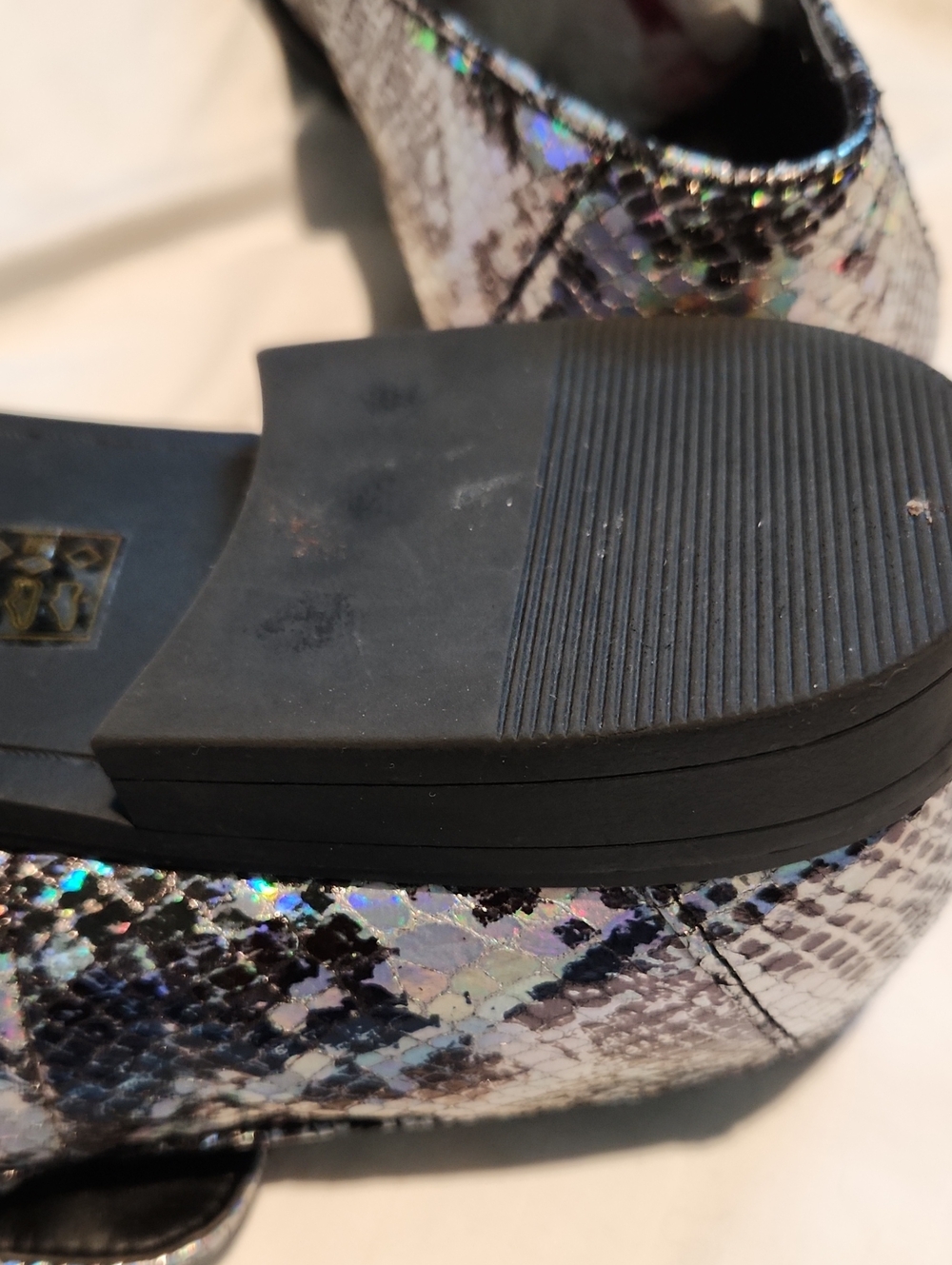 ASOS Men’s Holographic Snake-Print Slip-On Dress Shoes - Silver/Black Sz11🔥 - Picture 6 of 7